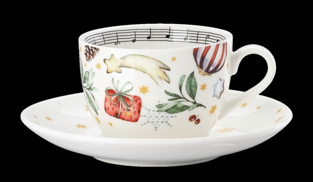 Hutschenreuther Sammelserie 2025 Weihnachtslieder - Alle Jahre wieder: Cappuccinotasse 2-tlg. 
