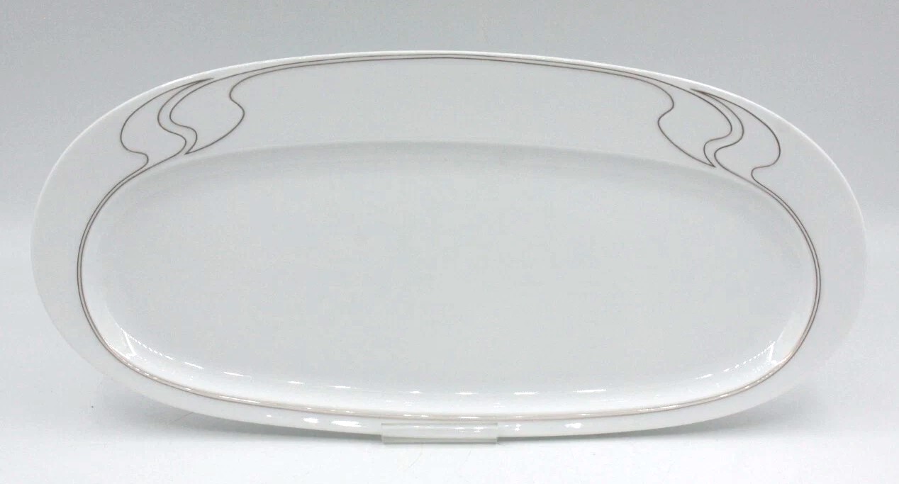 Rosenthal Asimmetria Weissgold: Königskuchenplatte 39 x 18 cm 