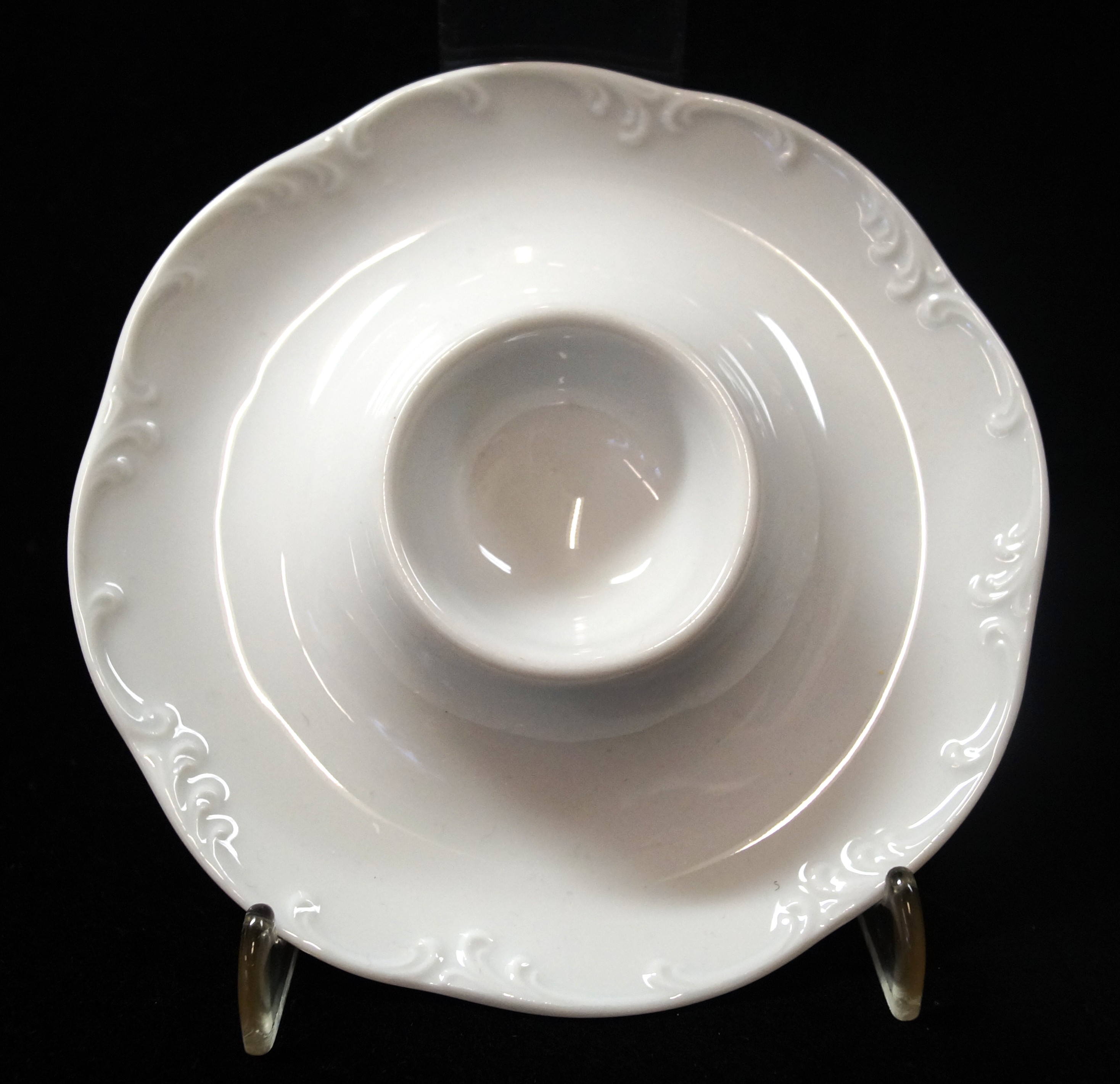 Rosenthal Monbijou Weiss - Weiß: Eierbecher mit festem Teller