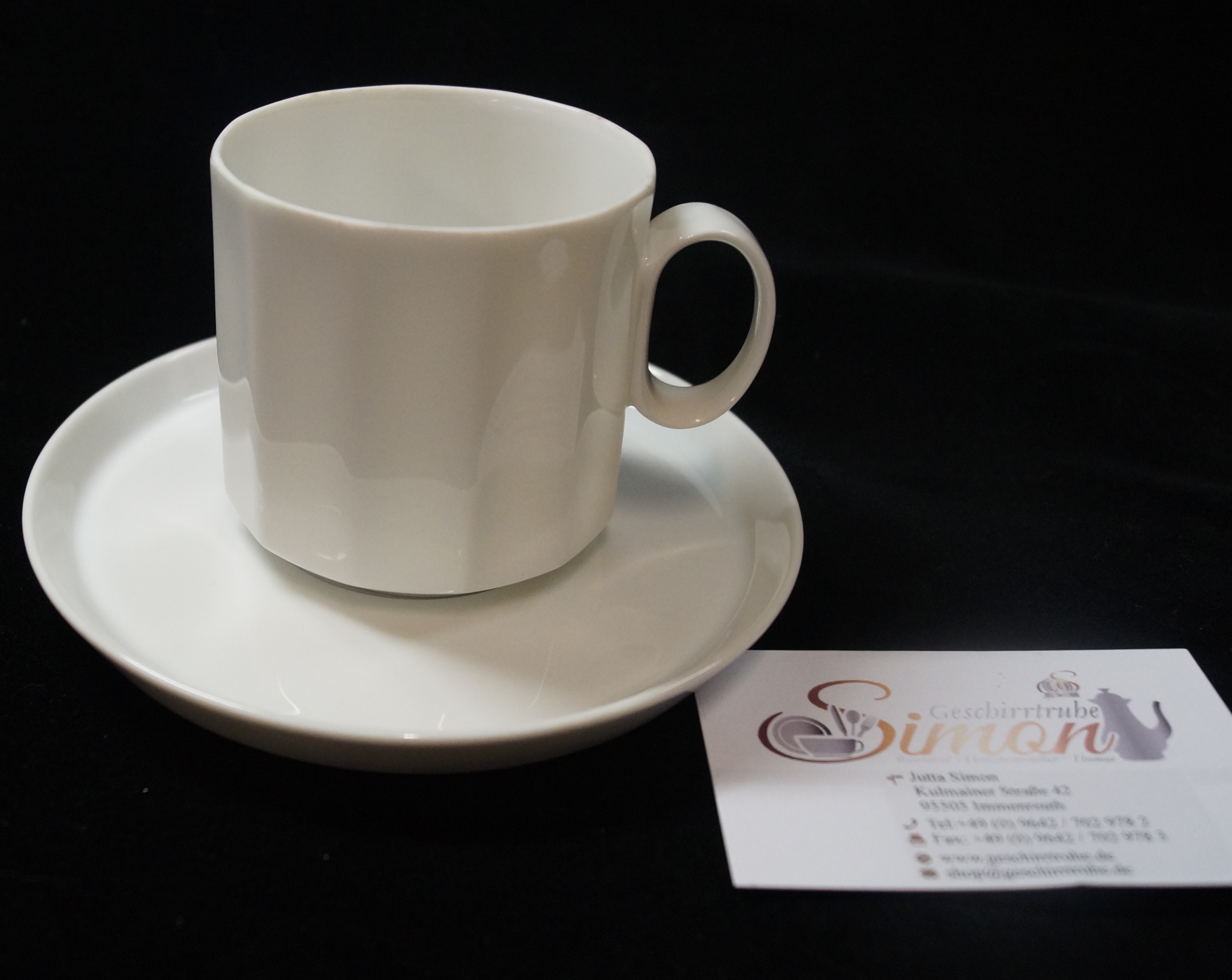 Rosenthal Polygon Weiss - Weiß: Kaffeetassen 2-tlg. 0,20 ltr. Höhe 7 cm,  Ø 7 cm
