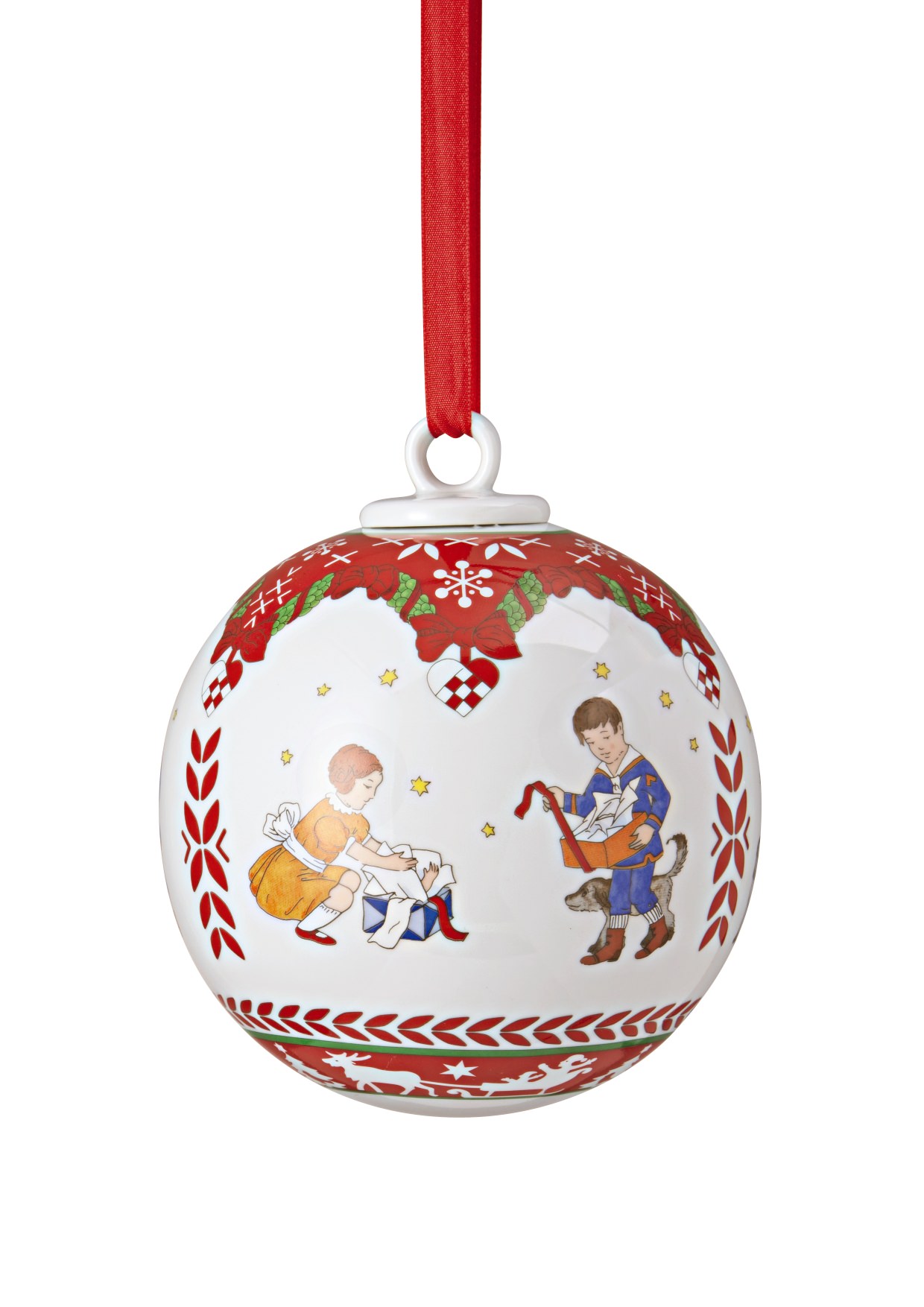 Hutschenreuther Adventszauber: Porzellankugel gross Motiv Bescherung Hutschenreuther Adventszauber: Porzellankugel gross Motiv Bescherung