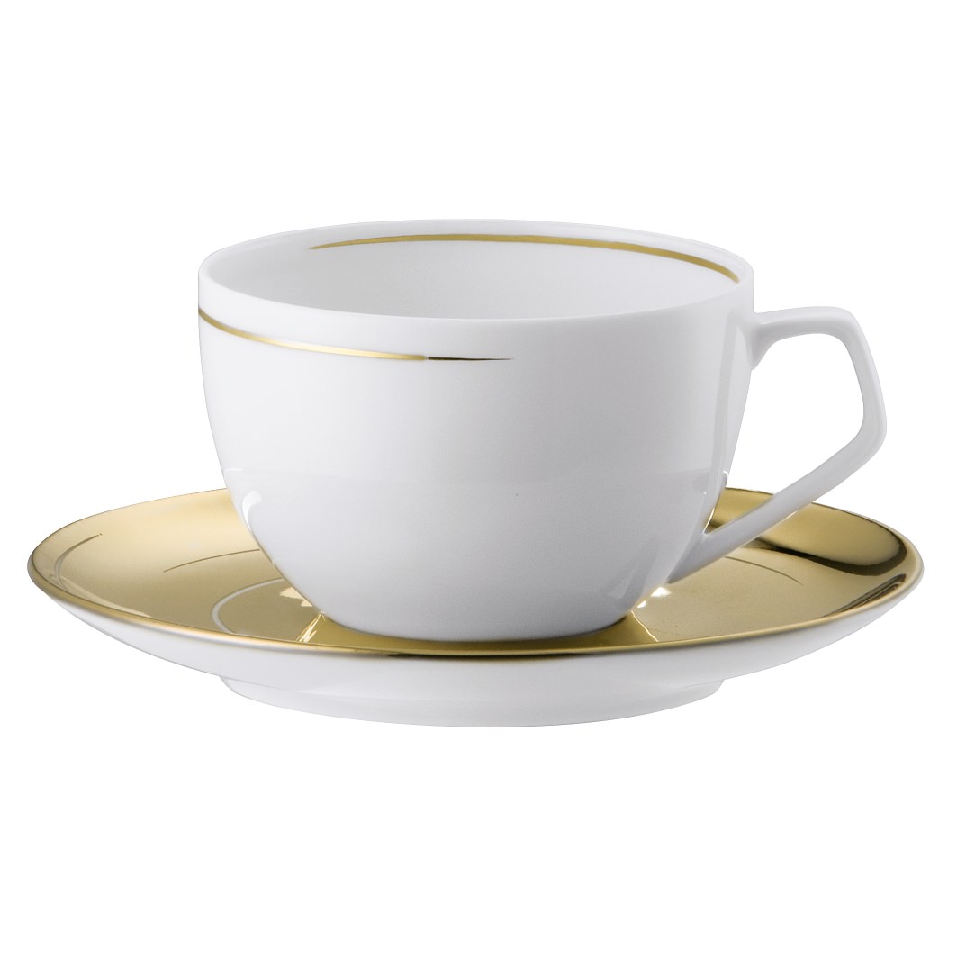 Rosenthal TAC 02 Dynamic Gold: Kombitasse 2-tlg. 0,30 ltr. UT 16 cm = Gold + sandgestrahlt Rosenthal TAC 02 Dynamic Gold: Kombitasse 2-tlg. 0,30 ltr. UT 16 cm = Gold + sandgestrahlt