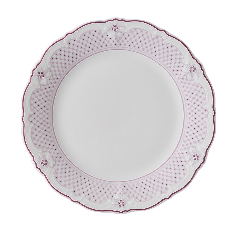 Hutschenreuther Baronesse Estelle Pink Grid: Frühstücksteller 20 cm mit Fahne Hutschenreuther Baronesse Estelle Pink Grid: Frühstücksteller 20 cm mit Fahne