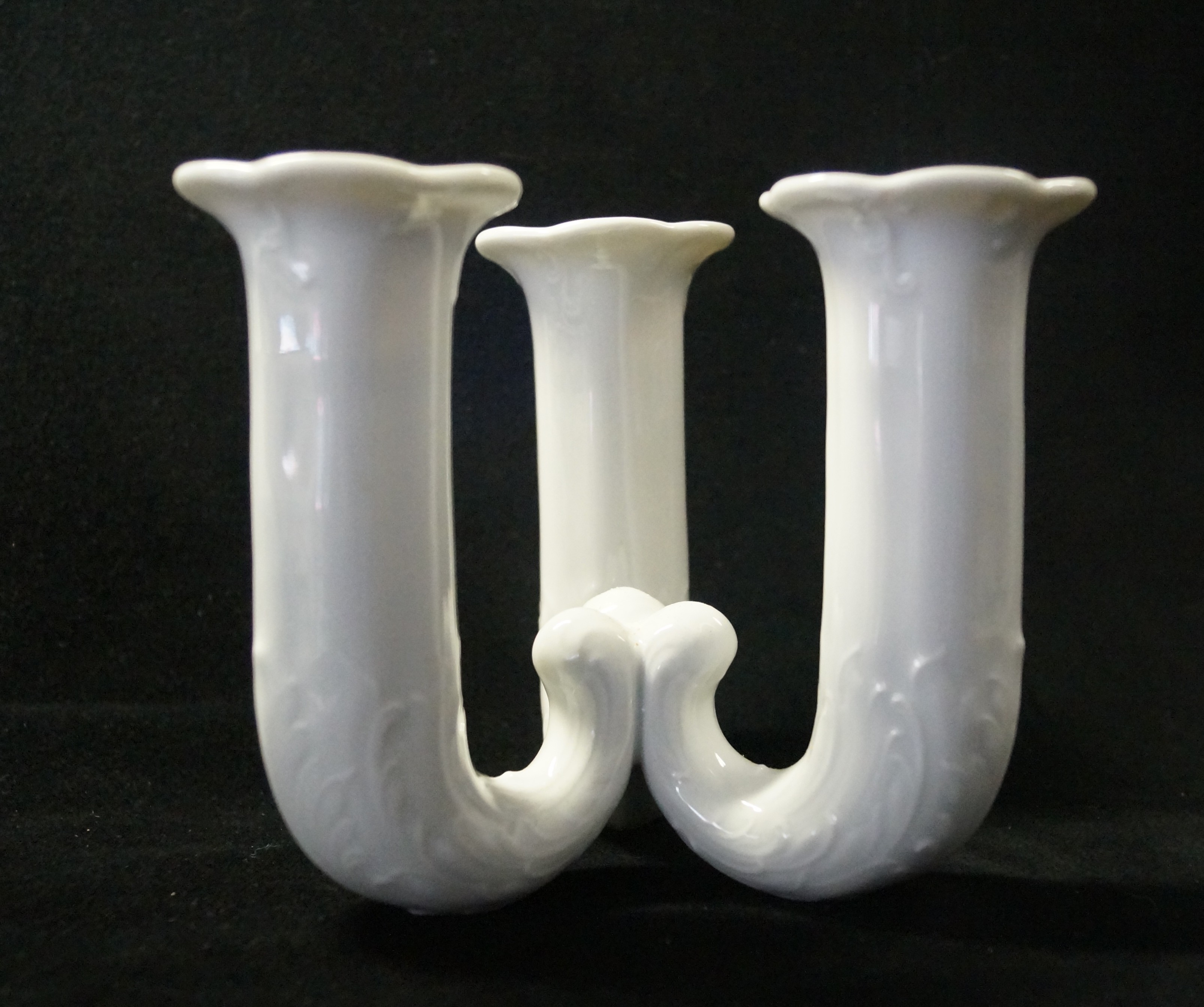 Rosenthal Monbijou Weiss - Weiß: Leuchter 3-armig Höhe = 12 cm