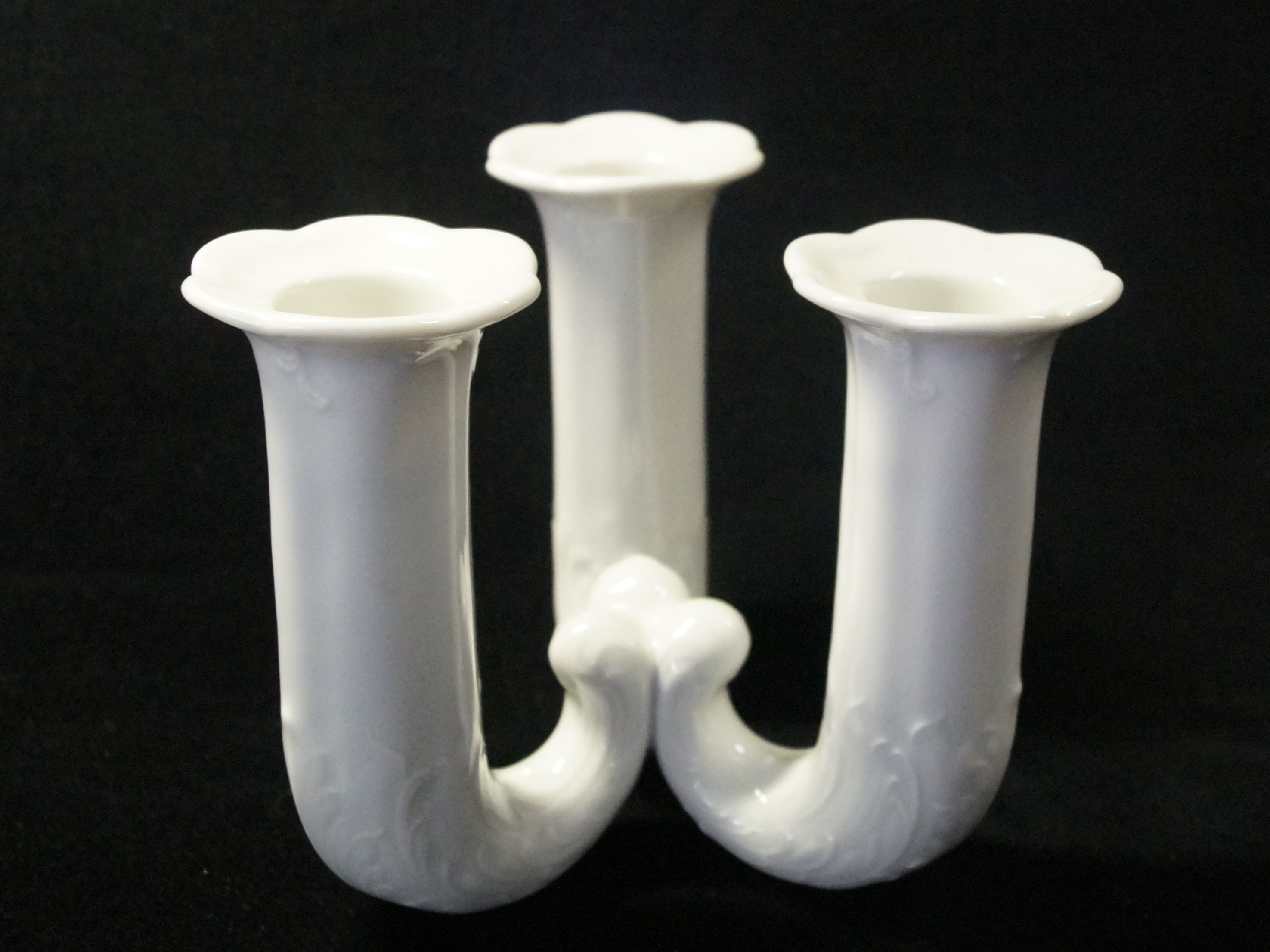 Rosenthal Monbijou Weiss - Weiß: Leuchter 3-armig Höhe = 12 cm